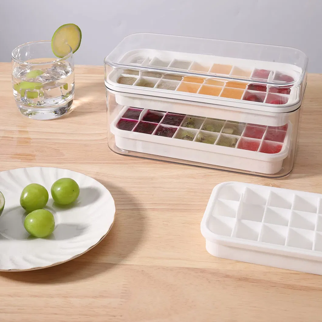 Ice Cube Trays with Lid and Ice Storage Bin