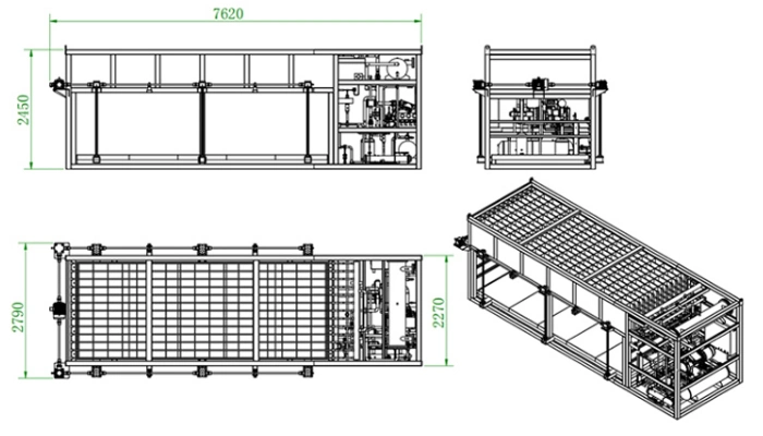 12 Ton Per Day Containerized Ice Brine Square Block Machine