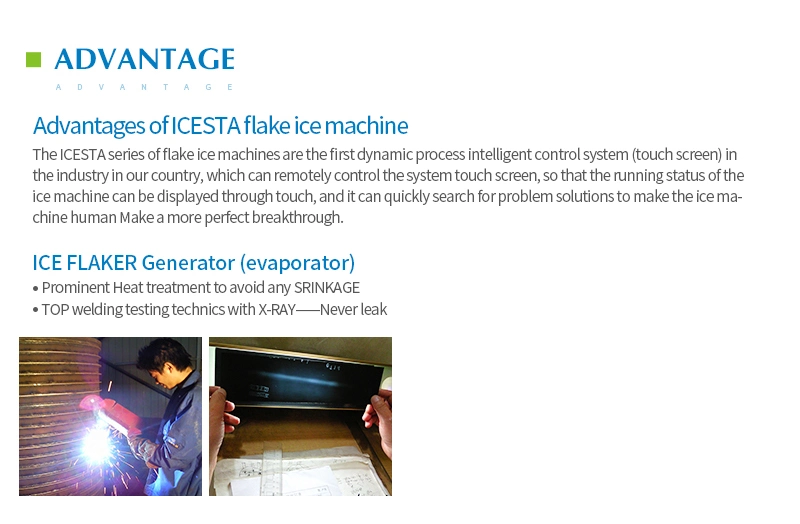 Icesta 300kg to 10 Ton Easy Control High Reliable Air Cooling Flake Ice Machine for Fish